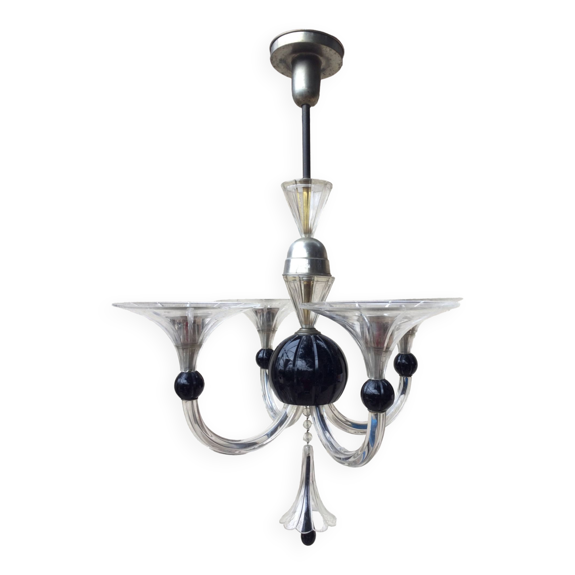 Murano glass art deco chandelier