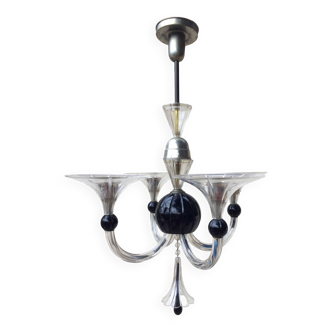 Murano glass art deco chandelier