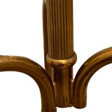 Brass tripod floor lamp with golden pompom lampshade 1960