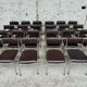 Series of 42 civic chairs year 1970 stackable chrome and skai