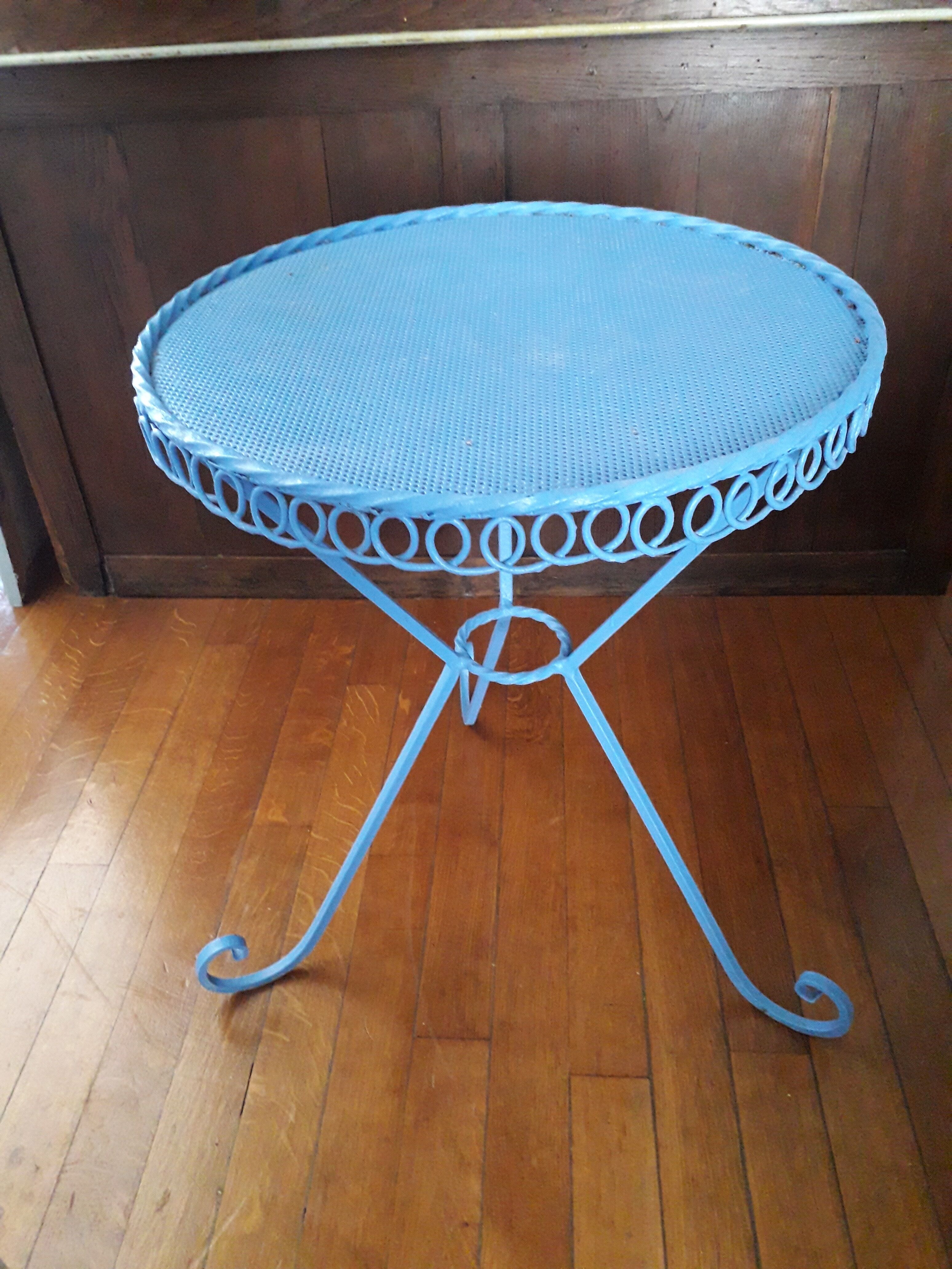Vintage circular wrought iron table