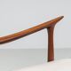 Sculptural Danish lounge chair in teak and fabric Denmark 1960
