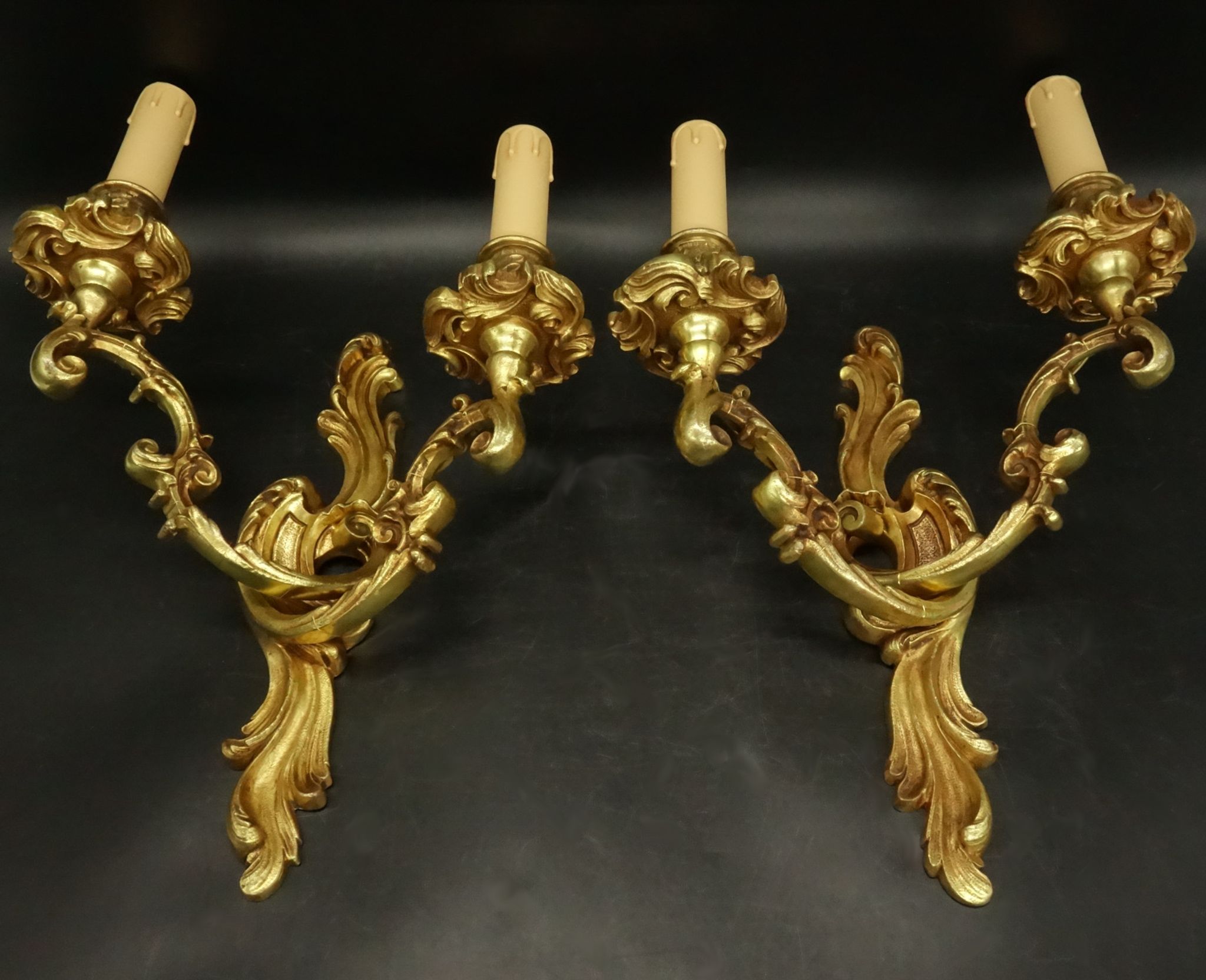 Pair of Louis XV style sconces by Lucien Gau Paris