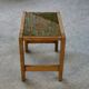Solid oak side table with fabric decoration top