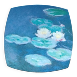 Square bowl in Lunéville Saint Clément earthenware, Monet's Water Lilies decoration.