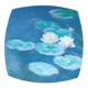 Square bowl in Lunéville Saint Clément earthenware, Monet's Water Lilies decoration.