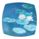 Square bowl in Lunéville Saint Clément earthenware, Monet's Water Lilies decoration.