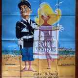 Affiche cinéma originale "Le Gendarme de Saint-Tropez" Louis de Funes 120x160cm 1966
