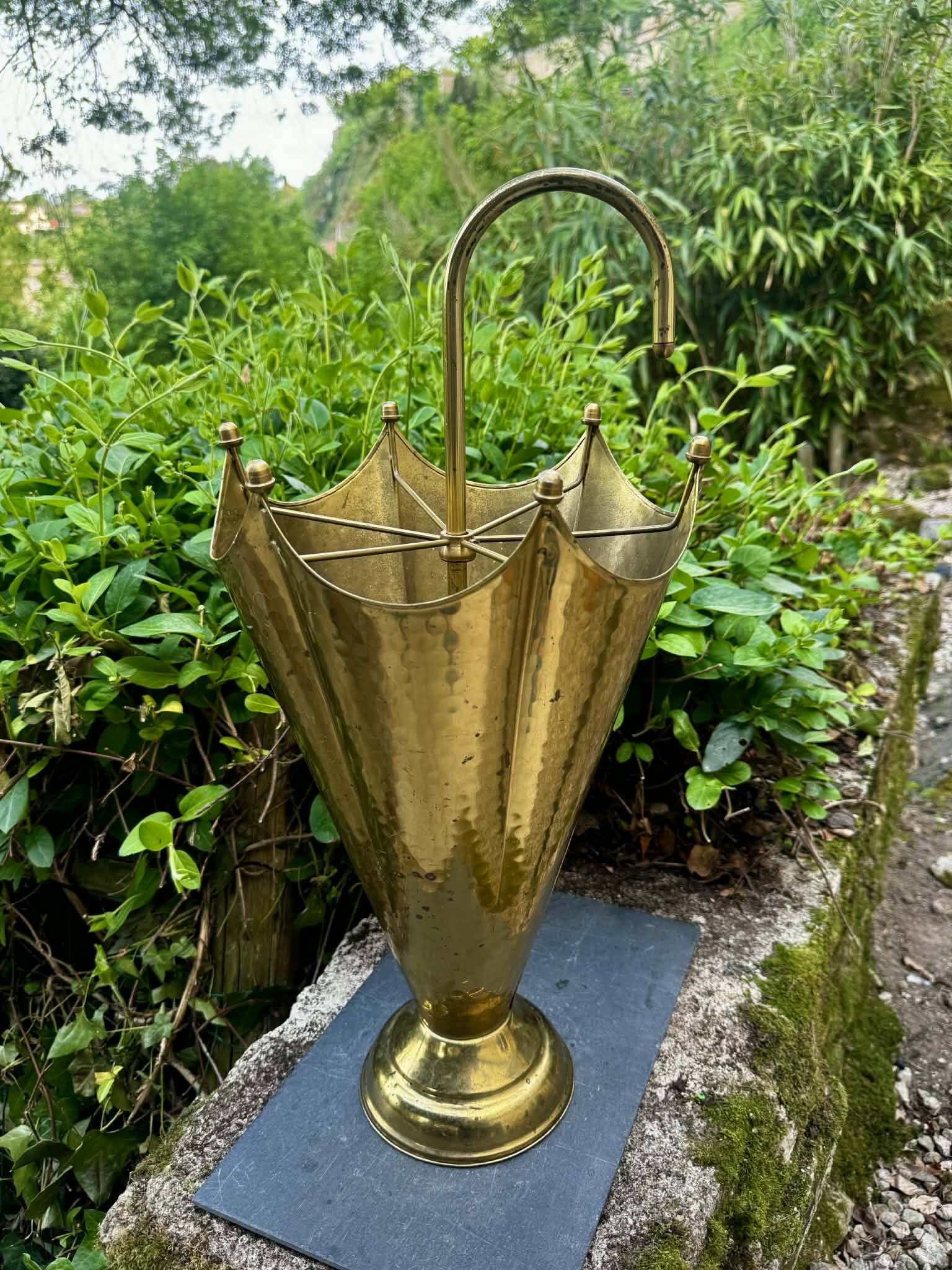 1960s vintage brass umbrella stand