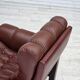 1970s, Scandinavian armchair, furniture leather, dark beech wood.