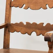Pair of Italian Carved Wooden Armchairs, Lombardy, 1900s.