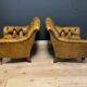 Set of 2 leather club chairs