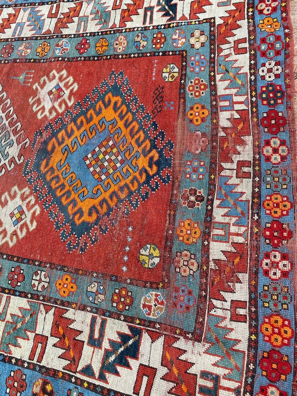 Kazak ancient Caucasian carpet 140x300 cm
