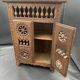 Miniature wooden wardrobe for dolls, hand-carved in Breton French style.