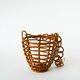 Cache-pot en bois et bambou à suspendre, 1950