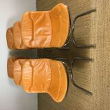 Set of 6 vintage chrome steel chairs attributed to Gastone Rinaldi 1970