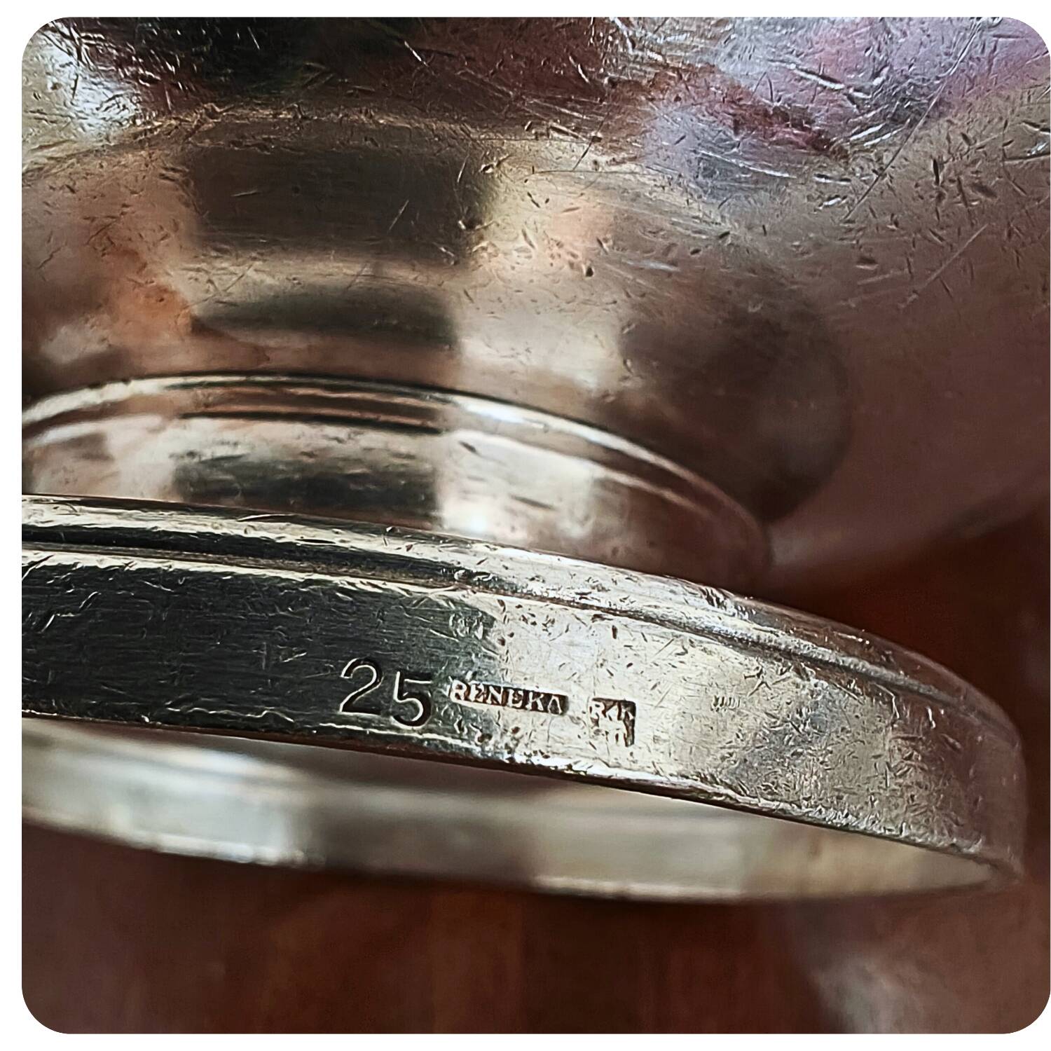Saladier vintage en métal argenté Reneka