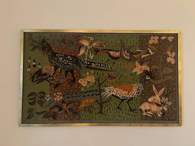 Tapisserie verte andre minaux