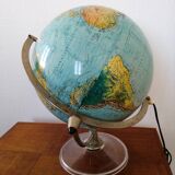 Luminous terrestrial globe scan globe Denmark 1972