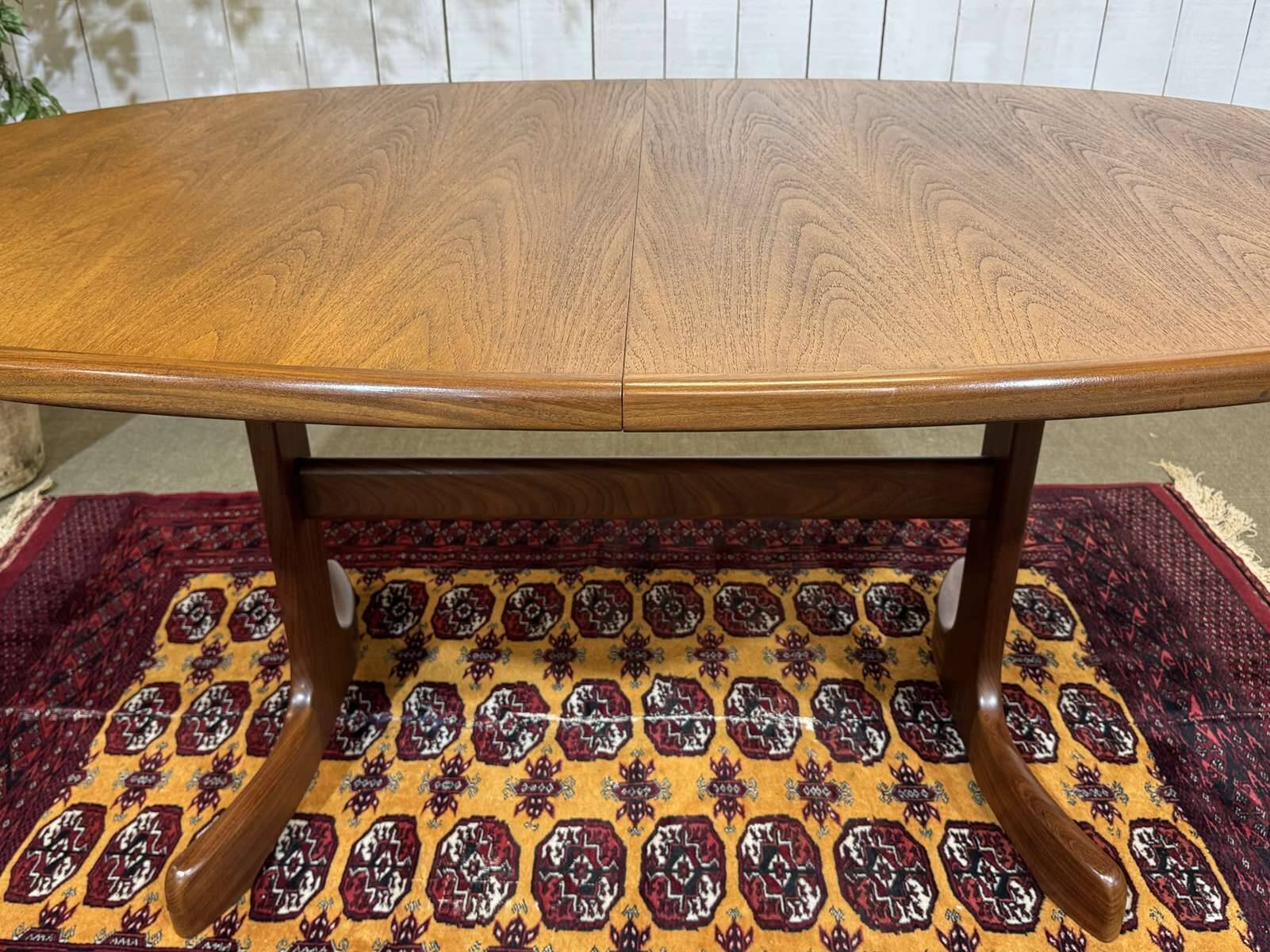 G-Plan oval teak table from the 1970s with a butterfly extension.