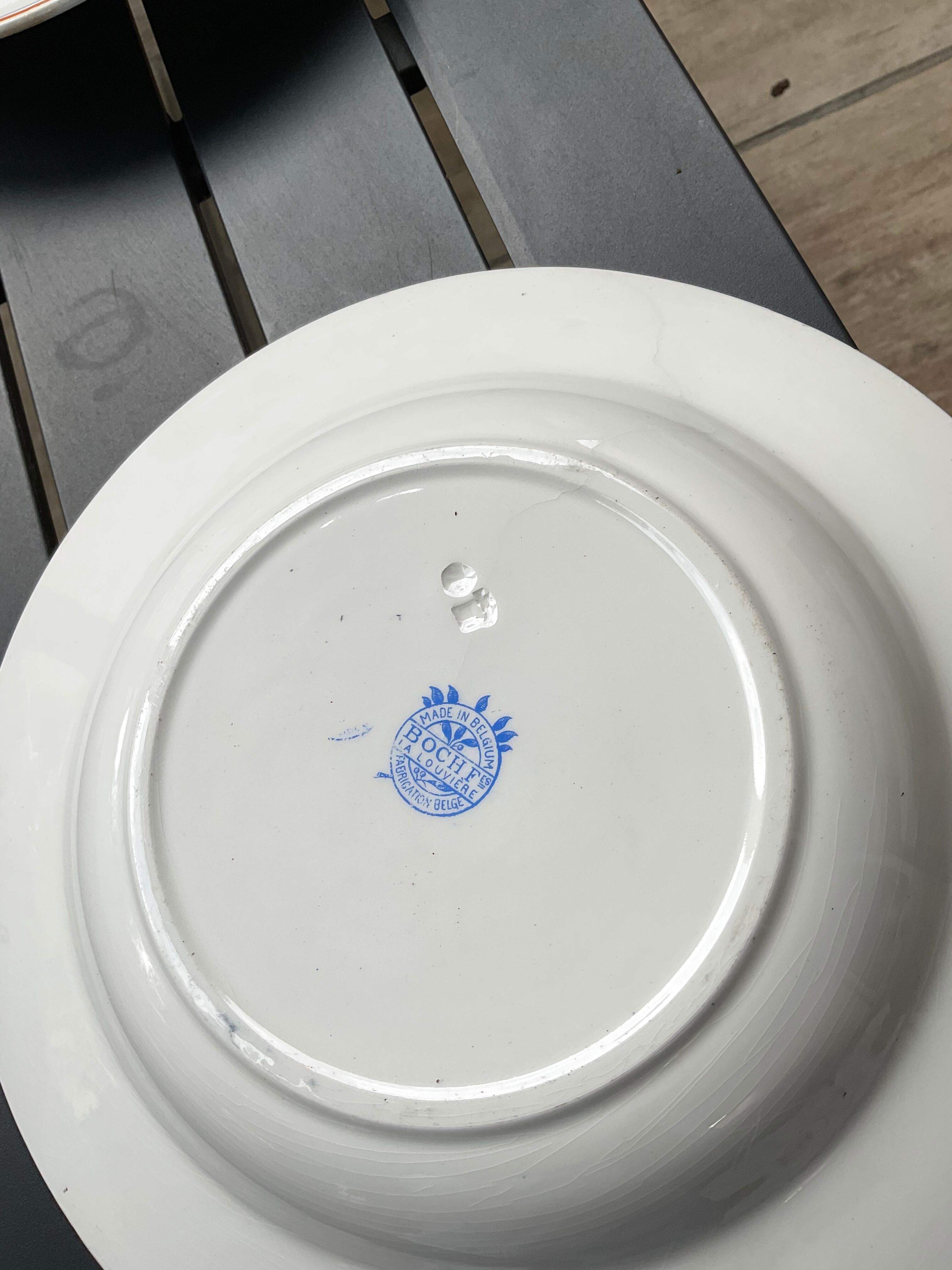 5 art deco hollow plates Boch la Louvière