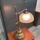 Lampe de bureau bois et bronze