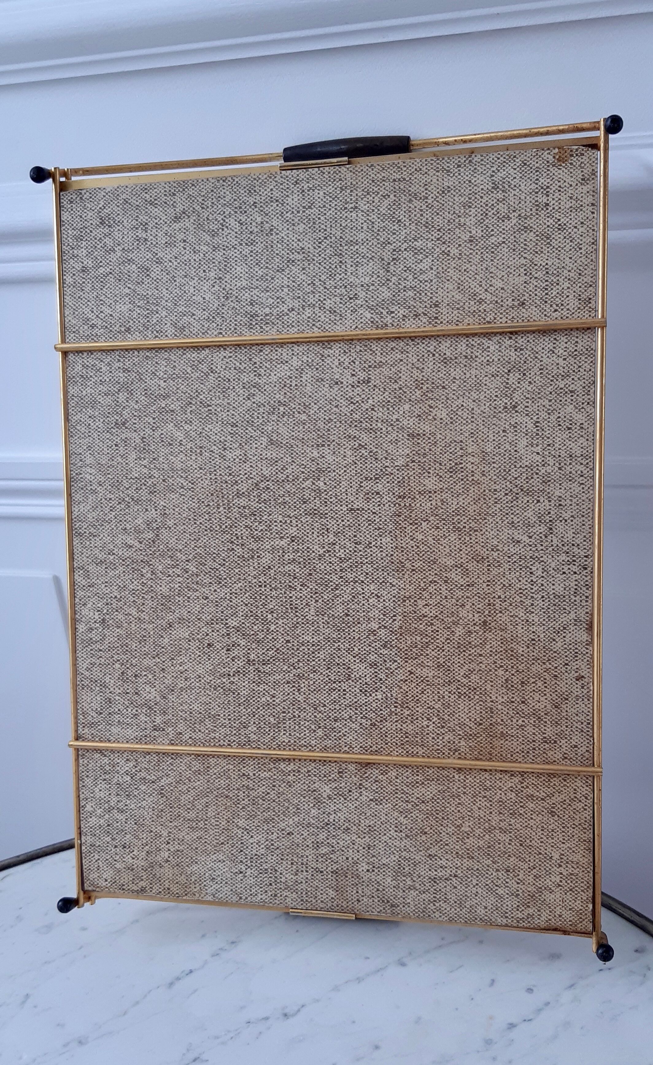 Mirror top in gilded steel 50s