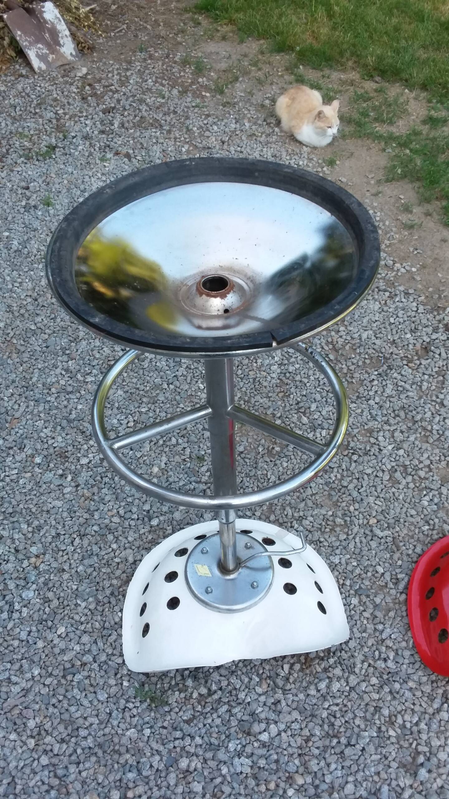 Pair of Etienne Fermigier designer stools, Mirima mower model, publisher