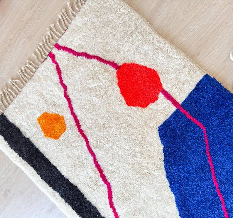 Tapis bérbere tissé en laine naturelle 100cmx200cm