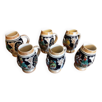 Set of 6 mugs beer germany