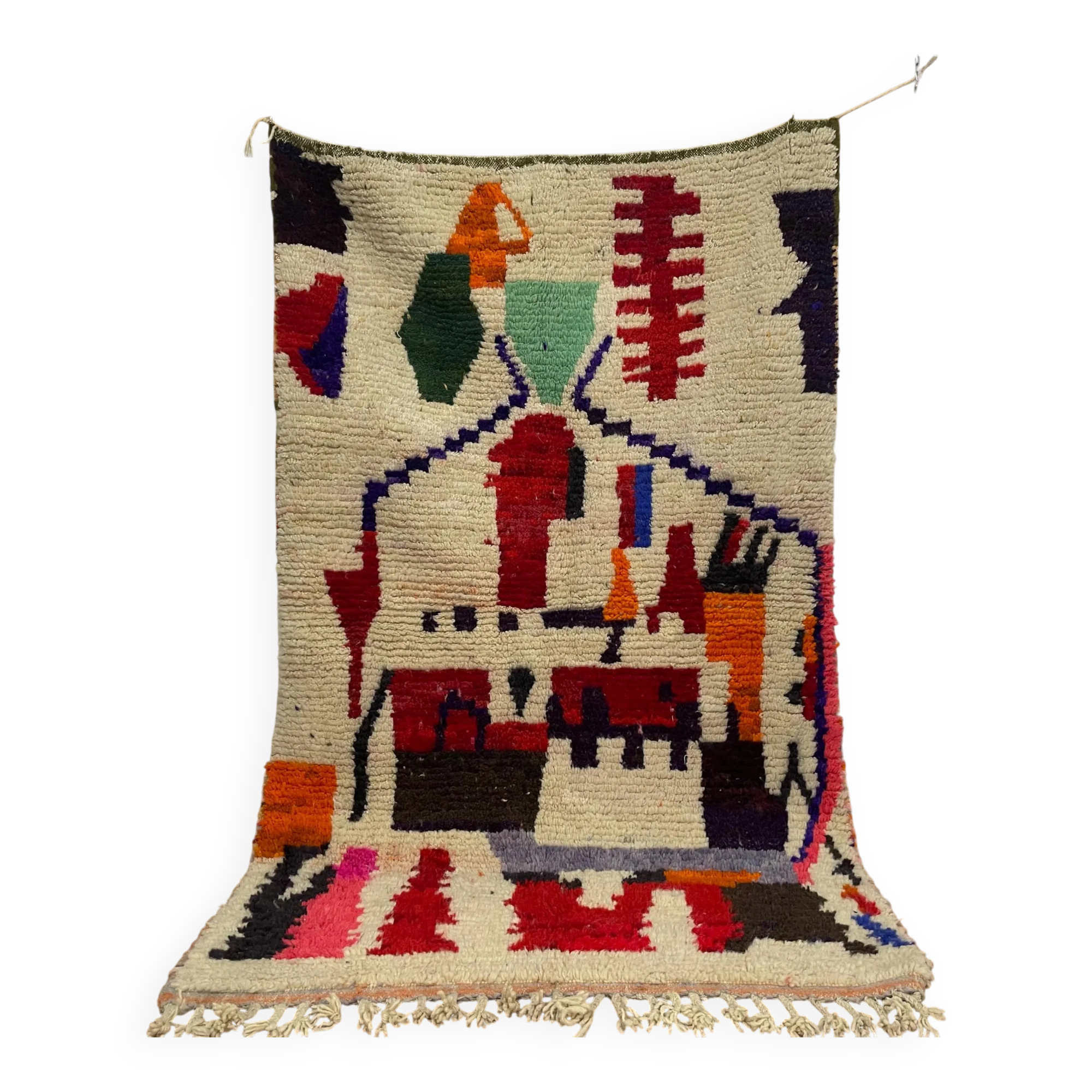 Handmade pure wool Moroccan rug 3x2 m