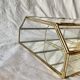 Small vintage display case in clear glass, mirrored glass and brass