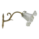 Swan neck wall light in gilded brass and glass