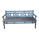 Indian bench in blue lacquered teak