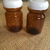 Duo of amber jars