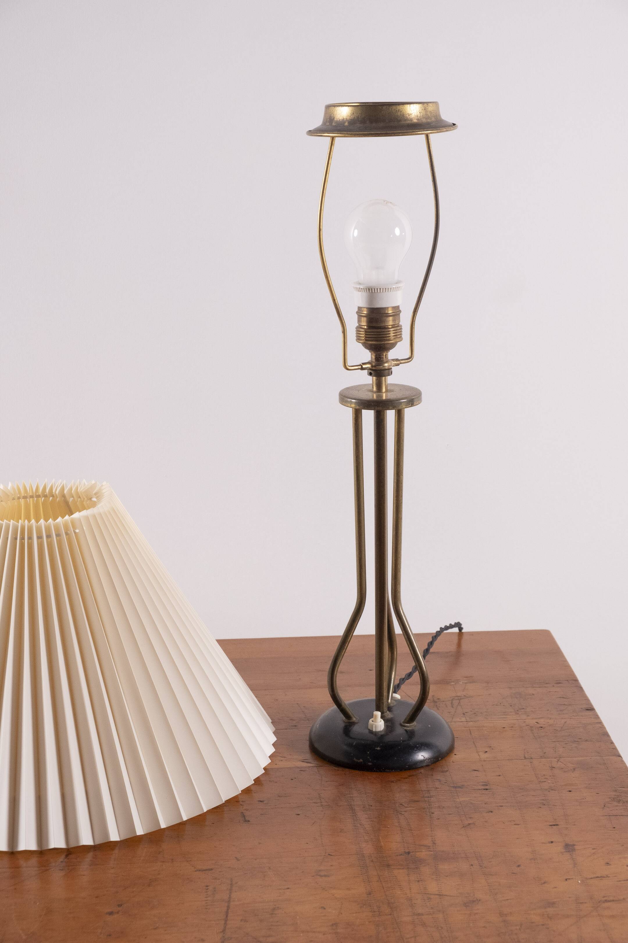 Danish brass table lamp, 1950s Denmark