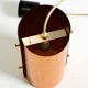 Two 50s tube pendant lamps consisting of two screwed-together copper bowls