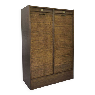 Vintage double curtain filing cabinet