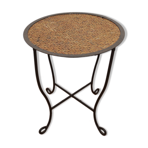 table basse rotin et