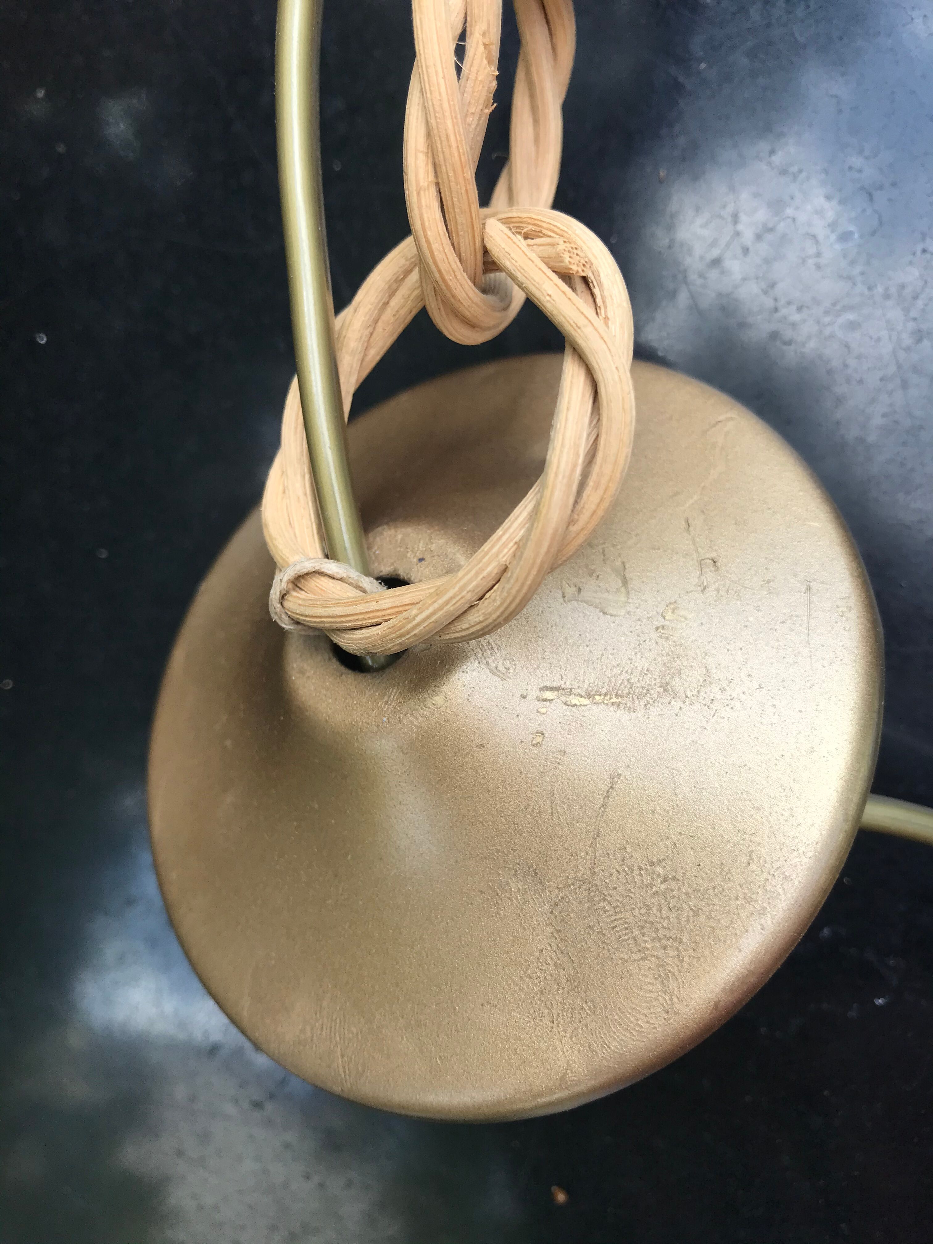 Vintage ball suspension rope and rattan