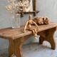 Solid wood bench