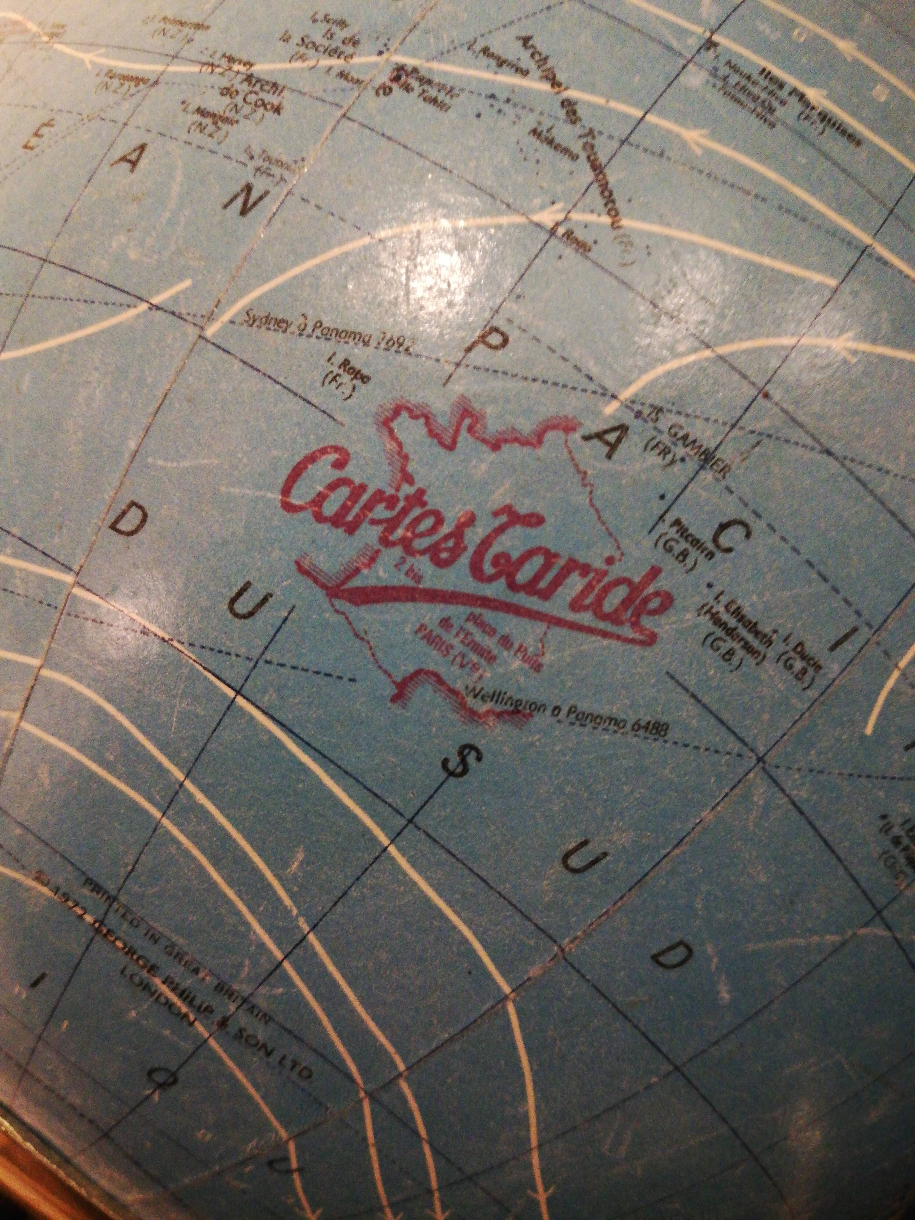 60s earth globe bright Taride Map