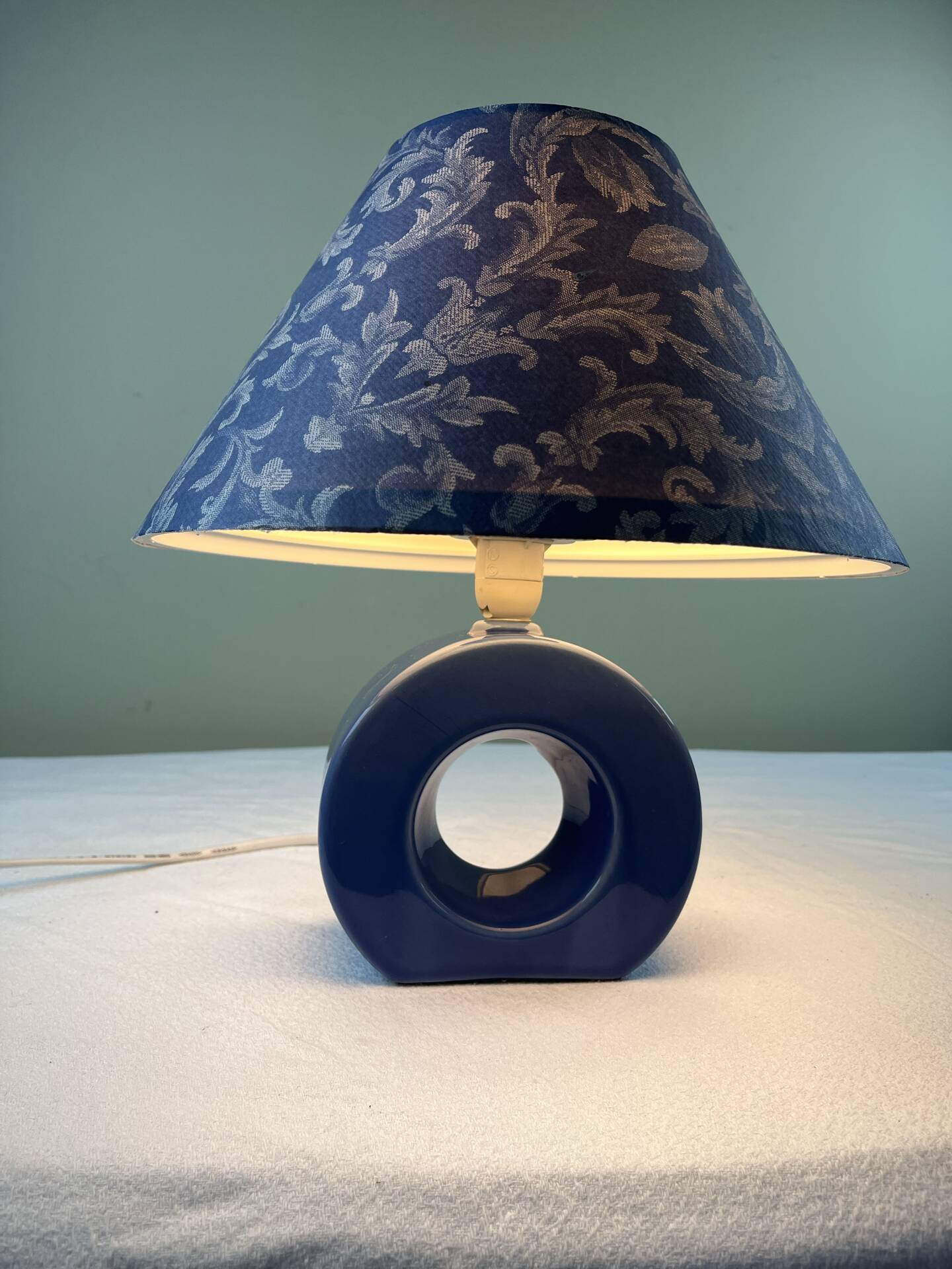 Blue ceramic lamp