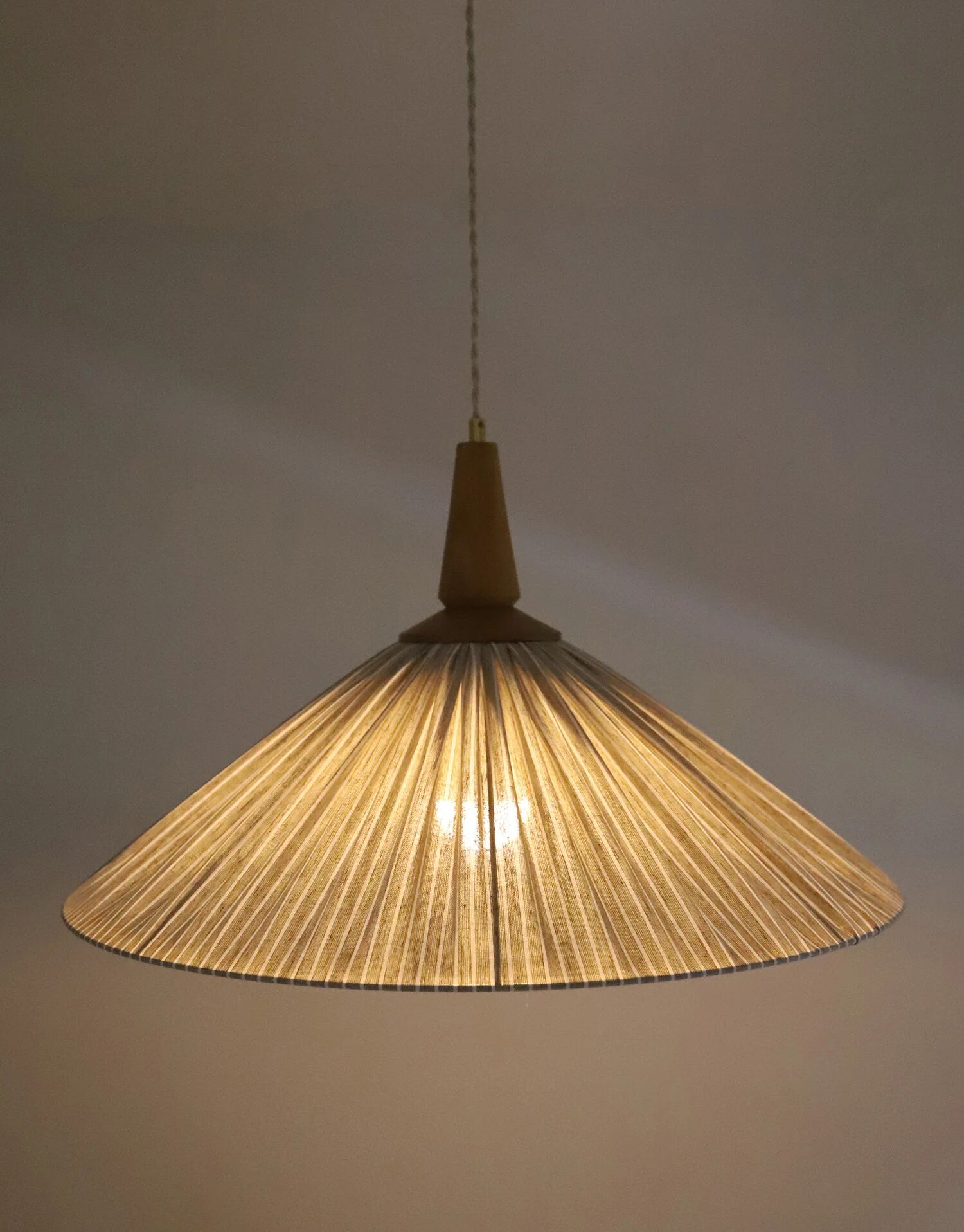 Suspension ELEONORE — 60 cm, striped olive linen and cotton