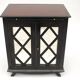 Paire de buffets en laque noire a decor de croisillons circa 1950
