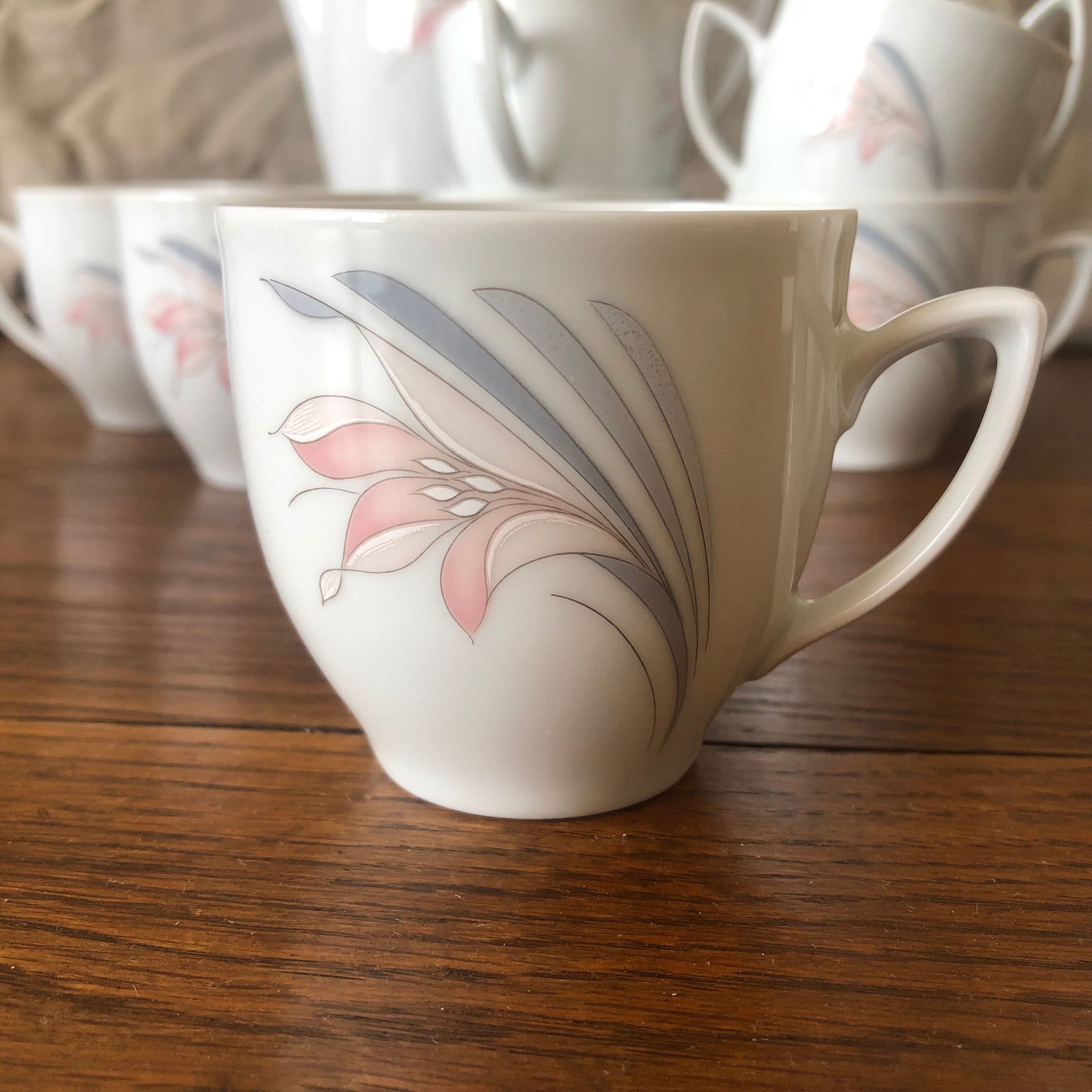 Pastel porcelain coffee service