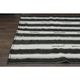 Black Beige Kilim Handmade Wool Antique Area Rug 186x291