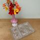 Tray and 3 vintage ramekins in worked glass