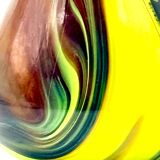 Vase en verre de Murano jaune citron et améthyste Carlo Moretti années 70