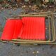 vintage Old red Lafuma deckchair 70s